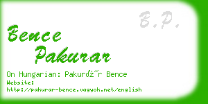 bence pakurar business card